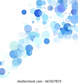 Bubbles Circle Dots Unique Blue Bright Vector Background