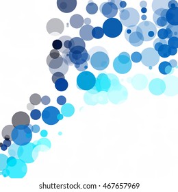 Bubbles Circle Dots Unique Blue Bright Vector Background