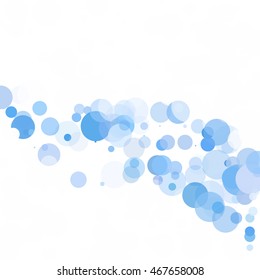 Bubbles Circle Dots Unique Blue Bright Vector Background