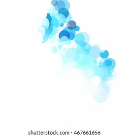 Bubbles Circle Dots Unique Blue Bright Vector Background