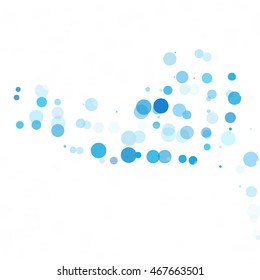 Bubbles Circle Dots Unique Blue Bright Vector Background