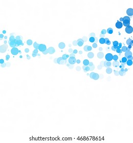 Bubbles Circle Dots Unique Blue Bright Vector Background