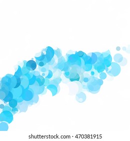 Bubbles Circle Dots Unique Blue Bright Vector Background