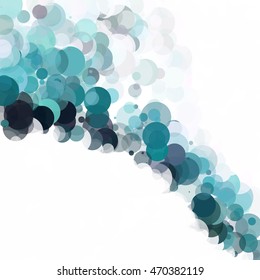 Bubbles Circle Dots Unique Blue Bright Vector Background