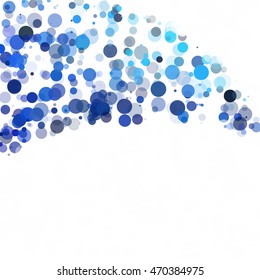 Bubbles Circle Dots Unique Blue Bright Vector Background