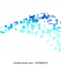 Bubbles Circle Dots Unique Blue Bright Vector Background