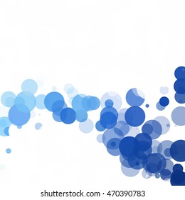 Bubbles Circle Dots Unique Blue Bright Vector Background
