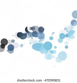 Bubbles Circle Dots Unique Blue Bright Vector Background