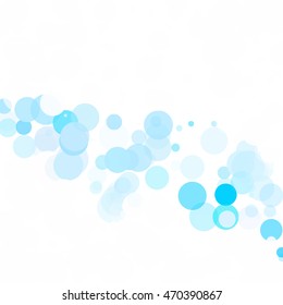 Bubbles Circle Dots Unique Blue Bright Vector Background