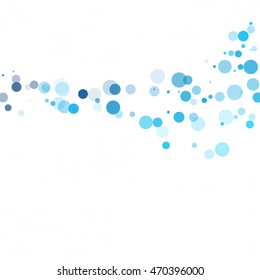 Bubbles Circle Dots Unique Blue Bright Vector Background