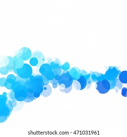 Bubbles Circle Dots Unique Blue Bright Vector Background