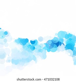 Bubbles Circle Dots Unique Blue Bright Vector Background