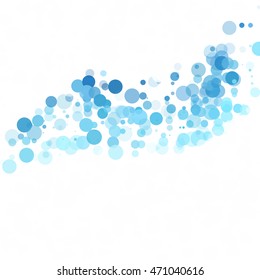 Bubbles Circle Dots Unique Blue Bright Vector Background