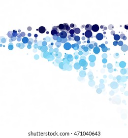 Bubbles Circle Dots Unique Blue Bright Vector Background