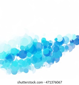 Bubbles Circle Dots Unique Blue Bright Vector Background