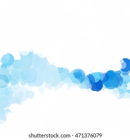 Bubbles Circle Dots Unique Blue Bright Vector Background