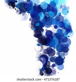 Bubbles Circle Dots Unique Blue Bright Vector Background