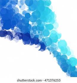 Bubbles Circle Dots Unique Blue Bright Vector Background