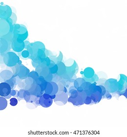 Bubbles Circle Dots Unique Blue Bright Vector Background