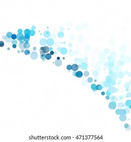 Bubbles Circle Dots Unique Blue Bright Vector Background