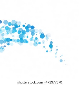 Bubbles Circle Dots Unique Blue Bright Vector Background