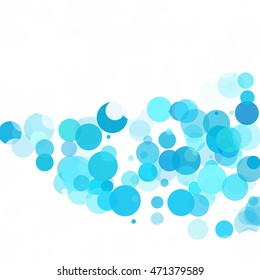 Bubbles Circle Dots Unique Blue Bright Vector Background