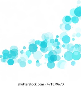 Bubbles Circle Dots Unique Blue Bright Vector Background