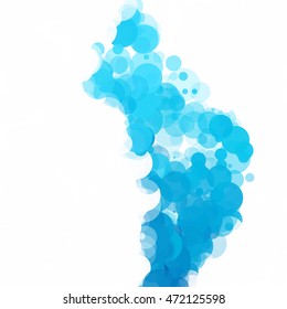 Bubbles Circle Dots Unique Blue Bright Vector Background