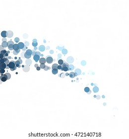 Bubbles Circle Dots Unique Blue Bright Vector Background