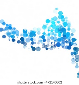 Bubbles Circle Dots Unique Blue Bright Vector Background