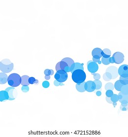 Bubbles Circle Dots Unique Blue Bright Vector Background