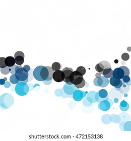 Bubbles Circle Dots Unique Blue Bright Vector Background