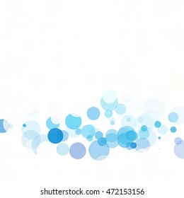 Bubbles Circle Dots Unique Blue Bright Vector Background