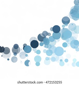 Bubbles Circle Dots Unique Blue Bright Vector Background