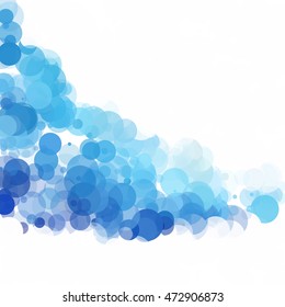 Bubbles Circle Dots Unique Blue Bright Vector Background
