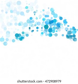 Bubbles Circle Dots Unique Blue Bright Vector Background