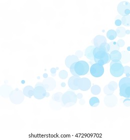 Bubbles Circle Dots Unique Blue Bright Vector Background