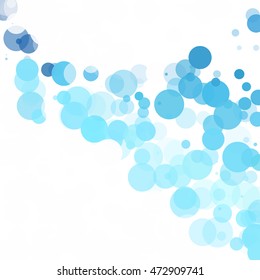Bubbles Circle Dots Unique Blue Bright Vector Background