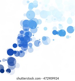 Bubbles Circle Dots Unique Blue Bright Vector Background