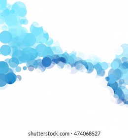 Bubbles Circle Dots Unique Blue Bright Vector Background