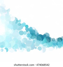 Bubbles Circle Dots Unique Blue Bright Vector Background
