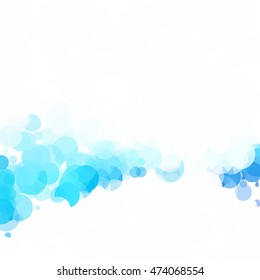 Bubbles Circle Dots Unique Blue Bright Vector Background