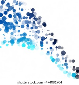Bubbles Circle Dots Unique Blue Bright Vector Background