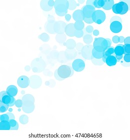 Bubbles Circle Dots Unique Blue Bright Vector Background