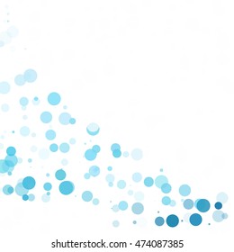 Bubbles Circle Dots Unique Blue Bright Vector Background