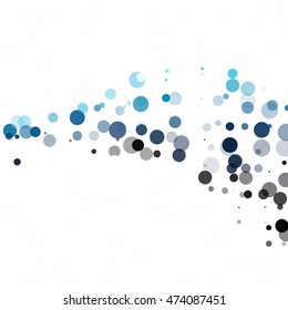 Bubbles Circle Dots Unique Blue Bright Vector Background