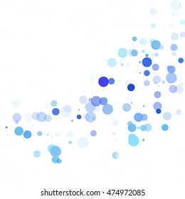 Bubbles Circle Dots Unique Blue Bright Vector Background