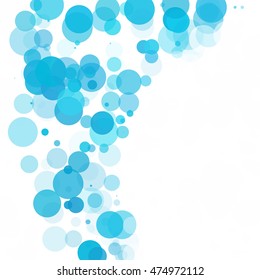 Bubbles Circle Dots Unique Blue Bright Vector Background