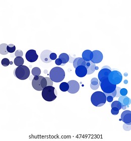 Bubbles Circle Dots Unique Blue Bright Vector Background