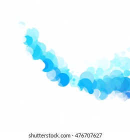 Bubbles Circle Dots Unique Blue Bright Vector Background
